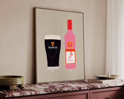 Guinness & White Zinfandel Canvas