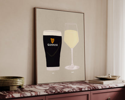 Guinness & White Wine Canvas