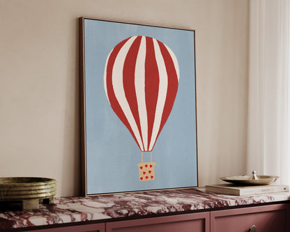 Hot Air Balloon Hearts Canvas