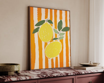 Striped Lemons Canvas