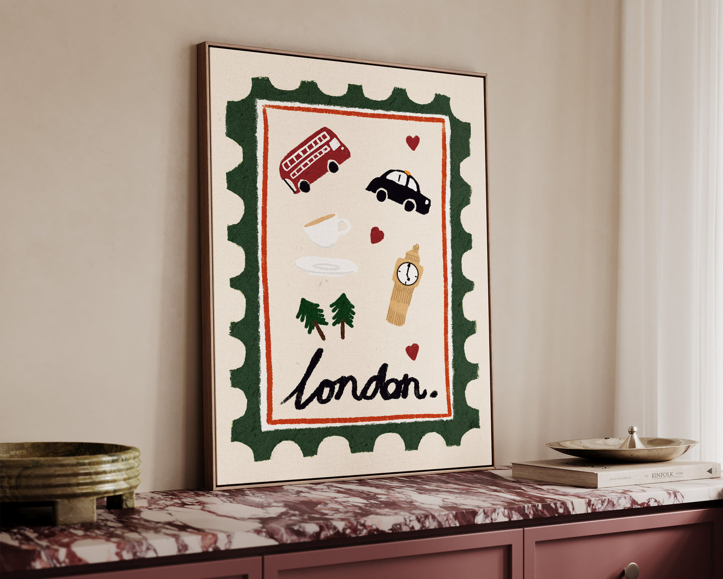 London Postage Stamp Canvas