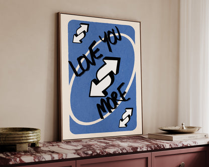 Love You More Blue Canvas