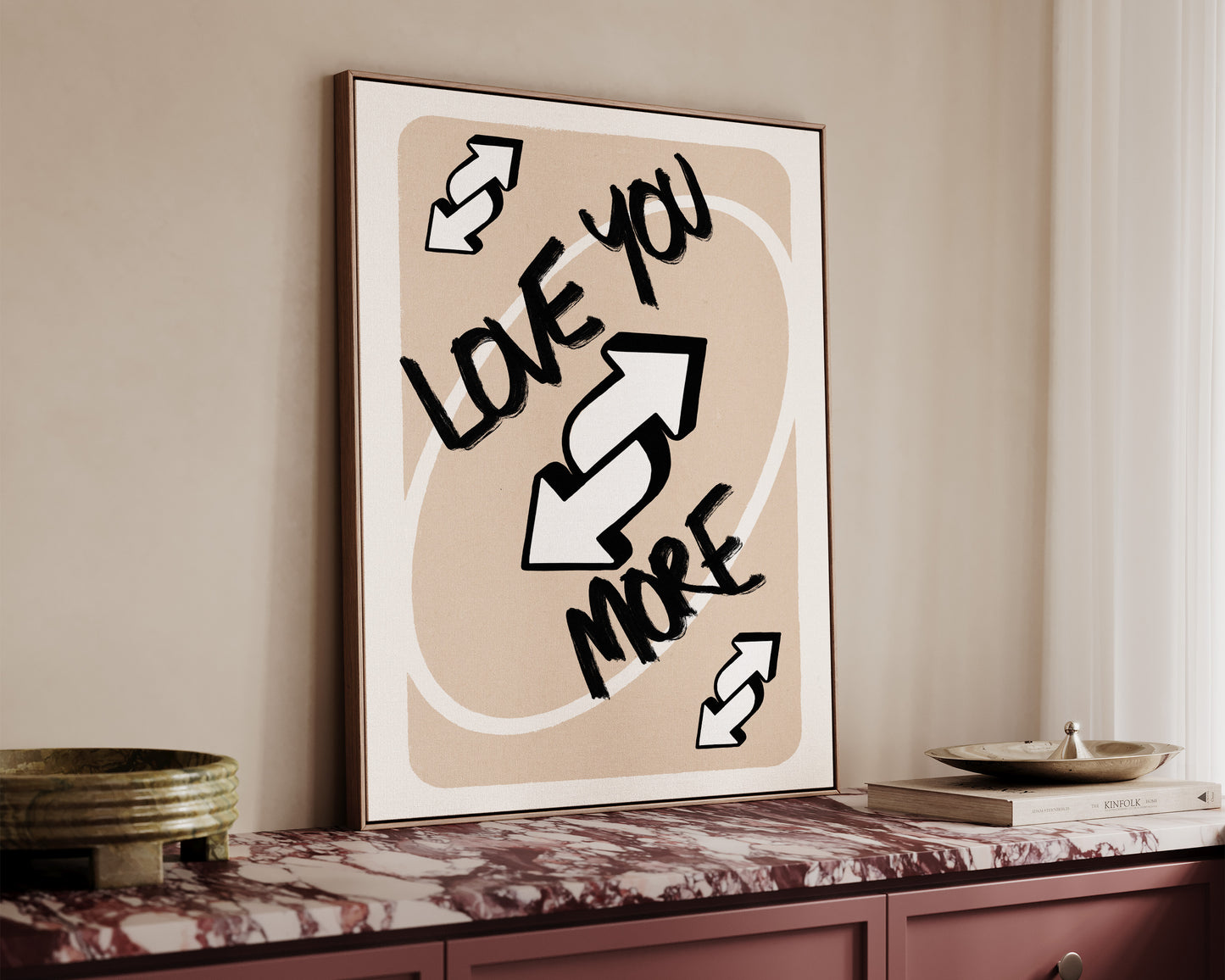 Love You More Neutral Canvas