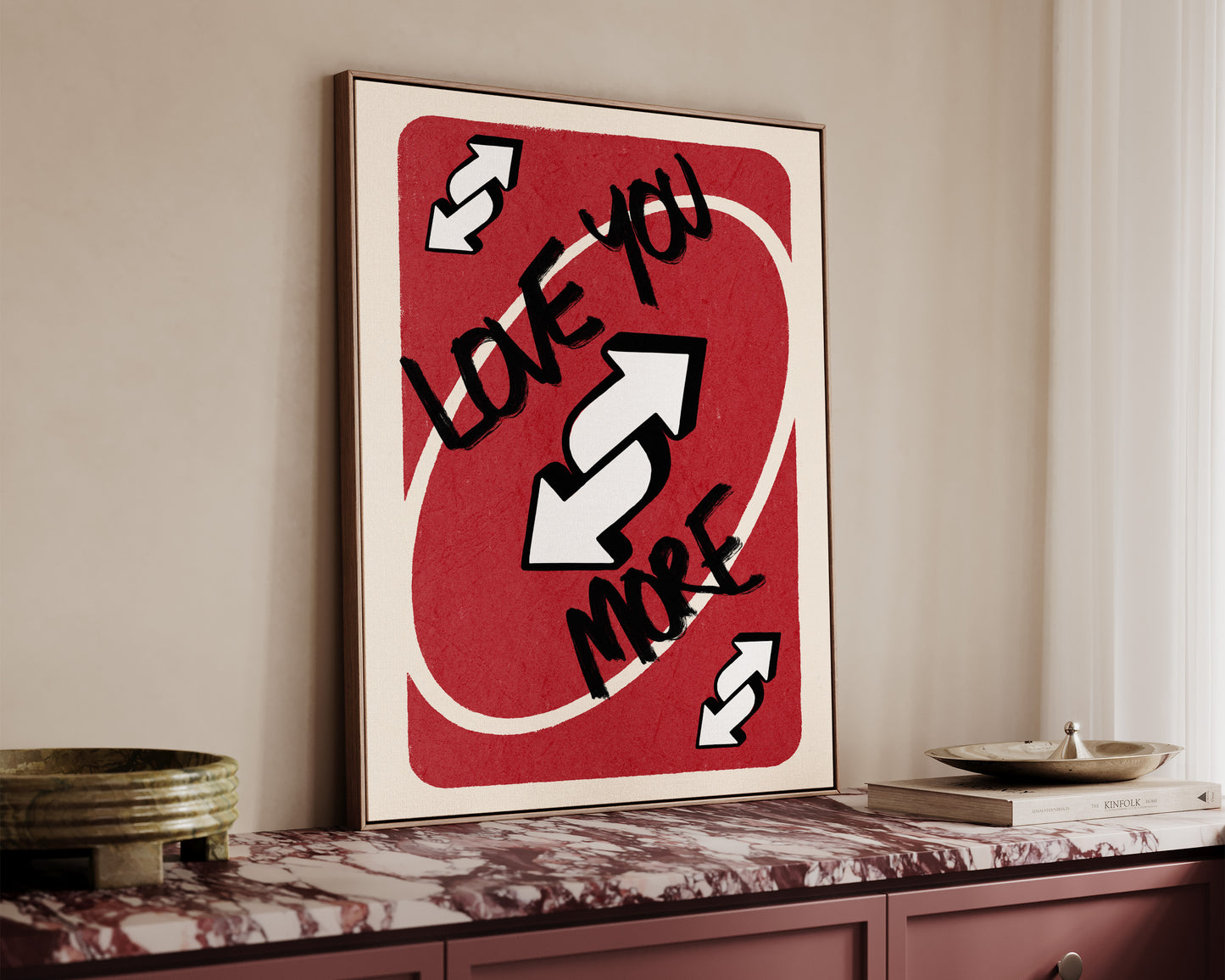 Love You More Red Canvas