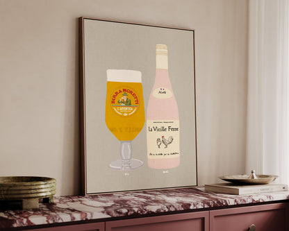 Moretti & Chicken Wine Canvas