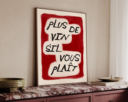 Plus De Vin Canvas