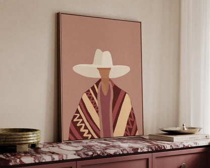 Poncho Cowgirl Canvas