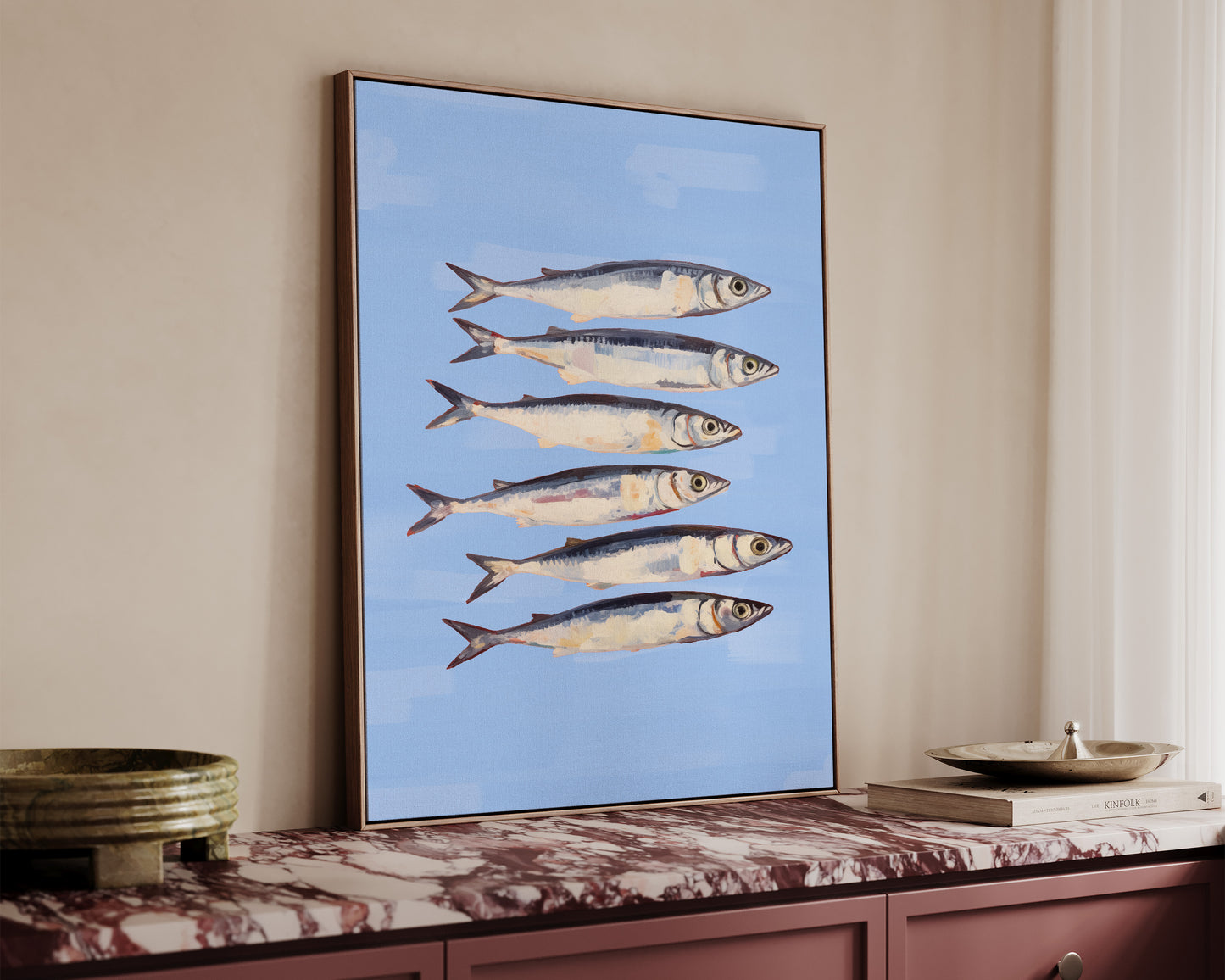Blue Sardines Canvas