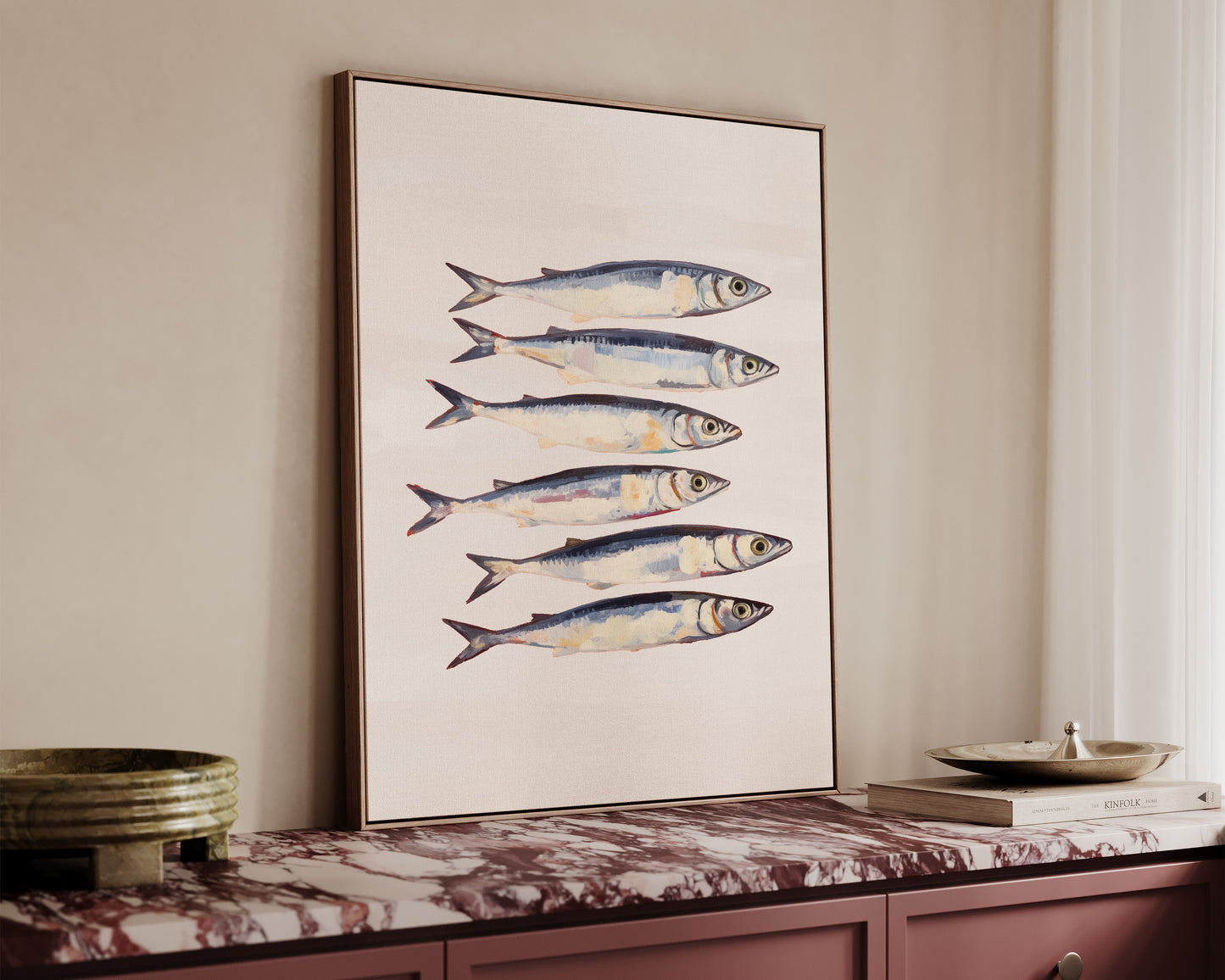Blush Pink Sardines Canvas