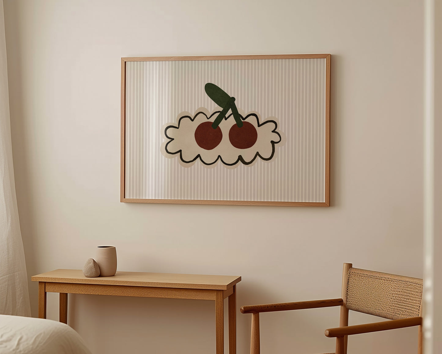 Striped Cherries Print