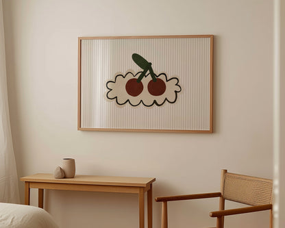 Striped Cherries Print