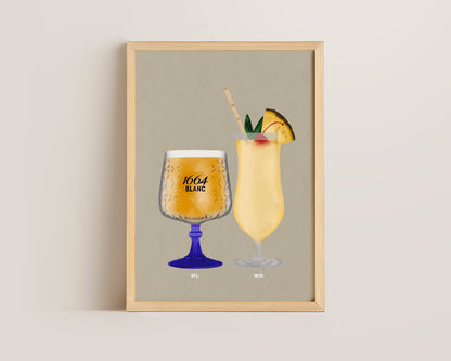 Kronenburg Blanc 1664 Pint & Pina Colada Print