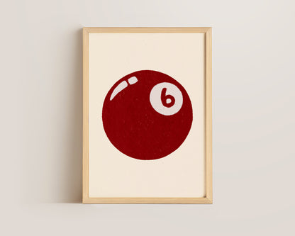 6 Ball Red Print