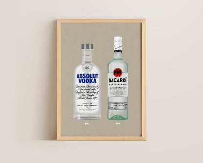 Absolut Vodka & Bacardi White Rum Print