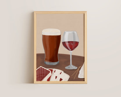 Ale & Red Wine Date Night Print