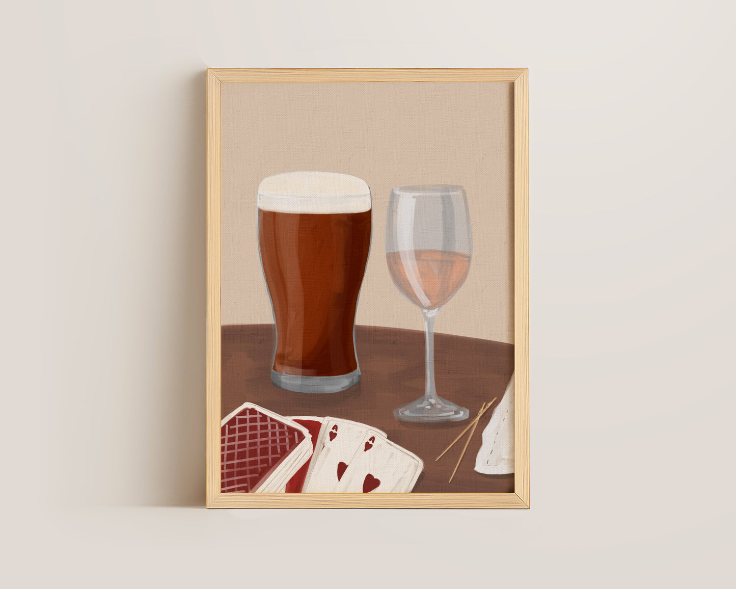 Ale & Rose Wine Date Night Print