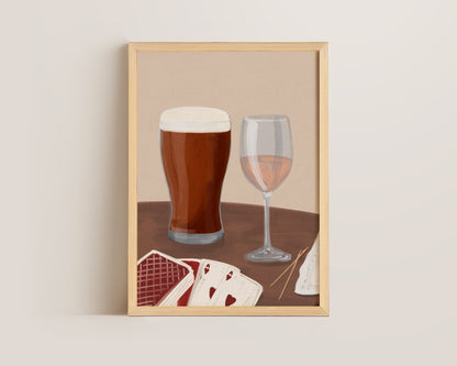 Ale & Rose Wine Date Night Print