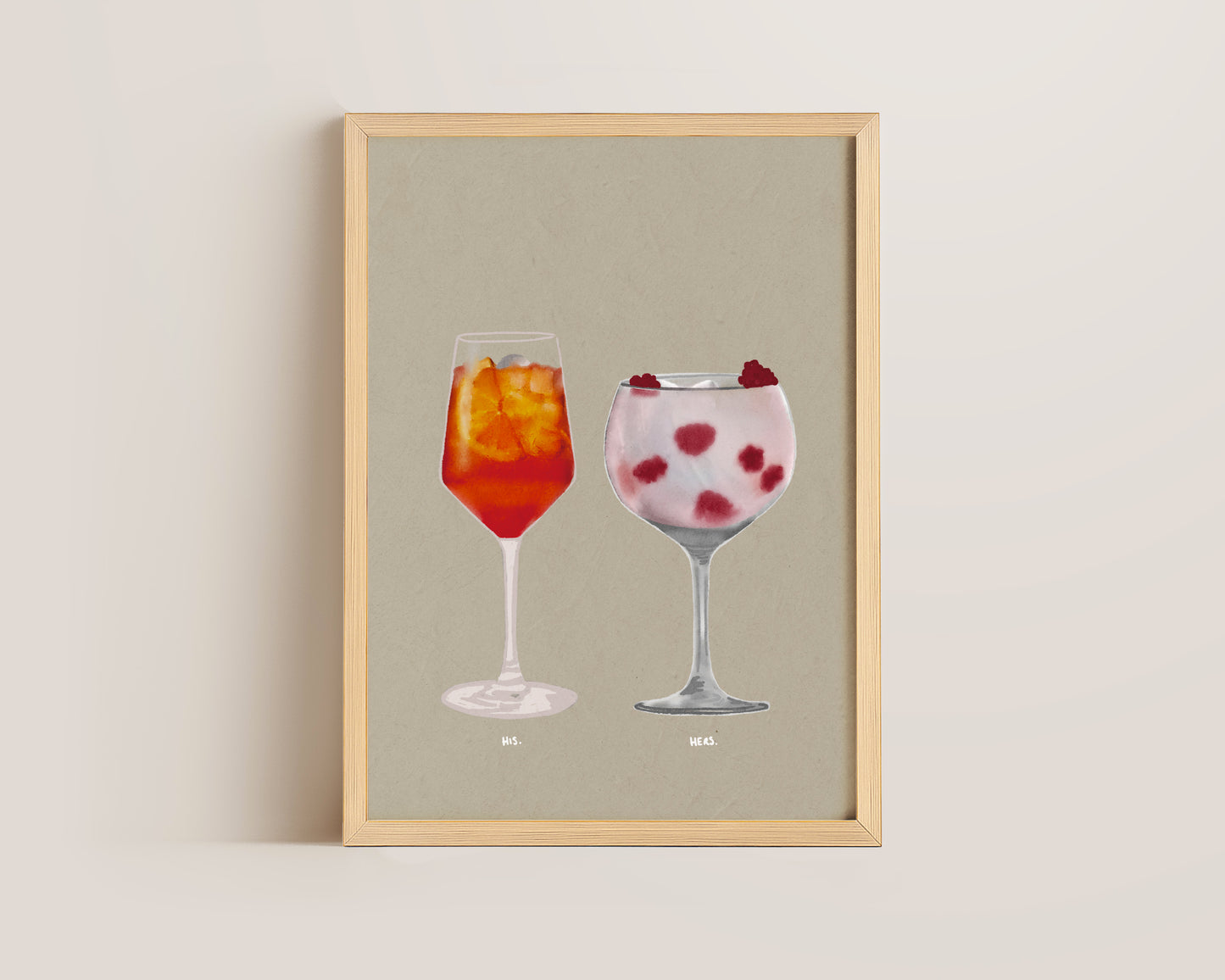 Aperol Spritz & Raspberry Pink Gin Print