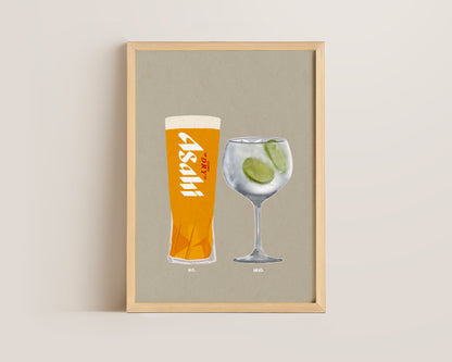 Asahi & G&T Print