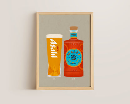 Asahi & Malfy Orange Gin Print