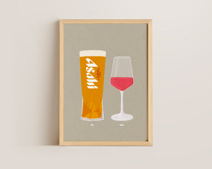 Asahi & Rose Print