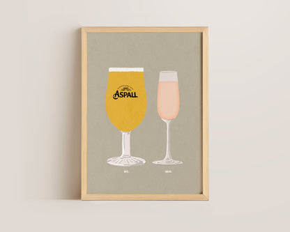 Aspall & Pink Prosecco Glass Print