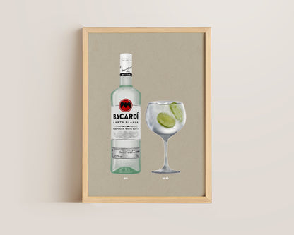 Bacardi Rum & G&T Print