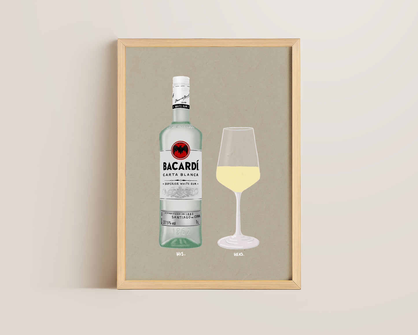Bacardi Rum & White Wine Print