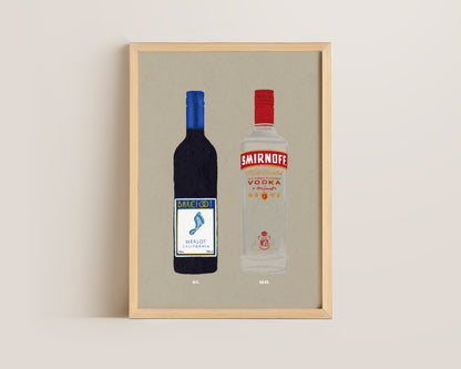 Barefoot Merlot & Smirnoff Vodka Print