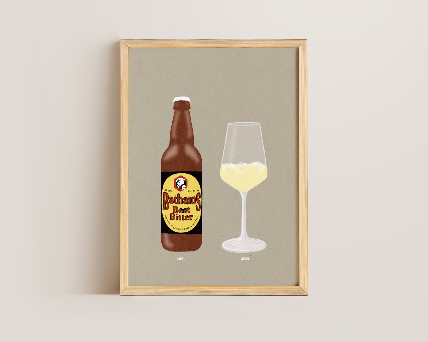 Bathams Bitter & White Wine Print