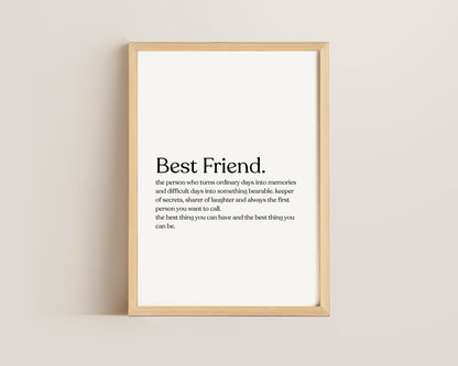 Best Friend Definition Print