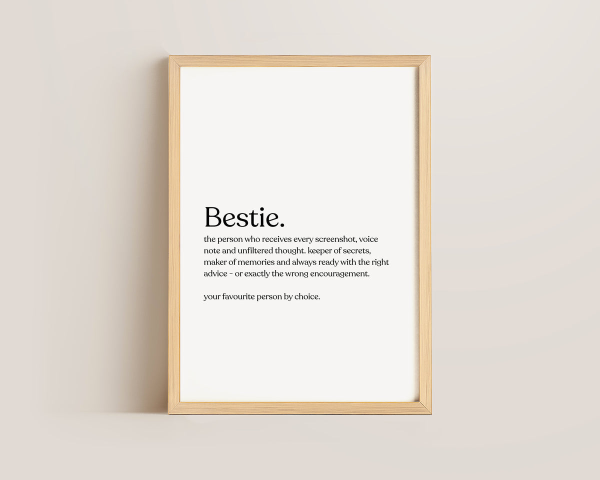 Bestie Definition Print