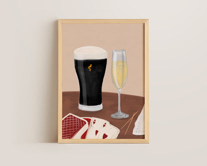 Black Stout & Champagne Date Night Print
