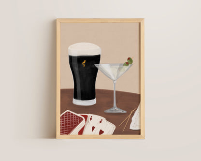 Black Stout & Dirty Martini Date Night Print