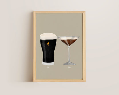 Black Stout & Espresso Martini Couples Drink Print