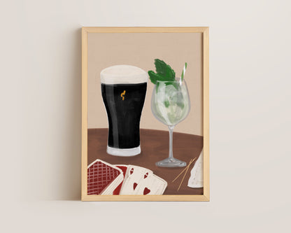 Black Stout & Hugo Spritz Date Night Print