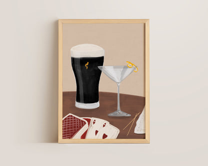 Black Stout & Martini Date Night Print