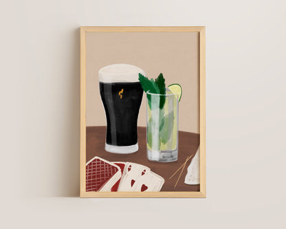 Black Stout & Mojito Date Night Print