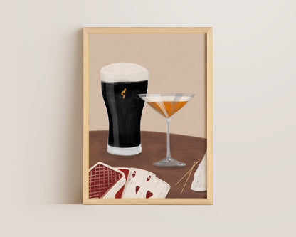 Black Stout & Pornstar Martini Date Night Print