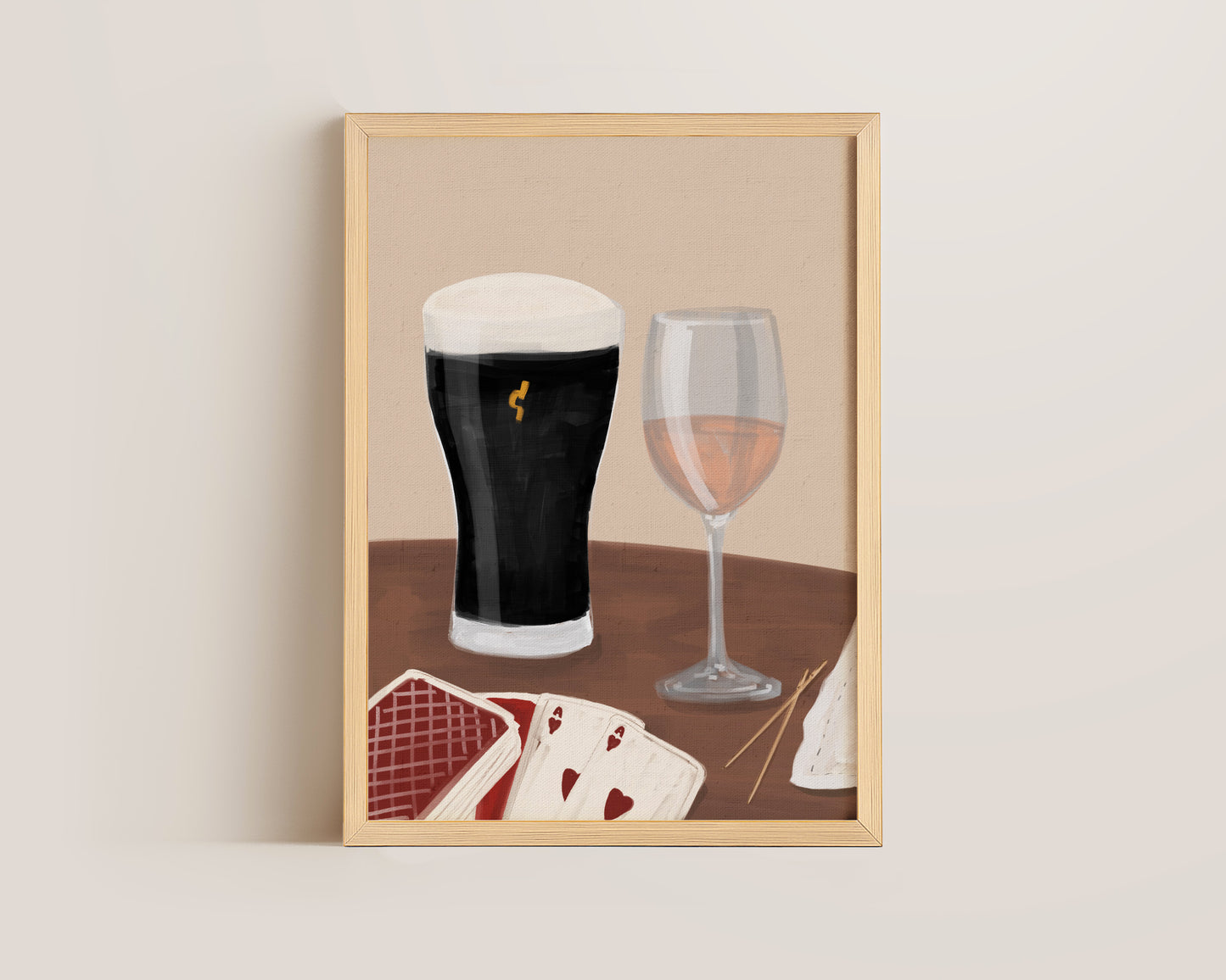 Black Stout & Rose Wine Date Night Print