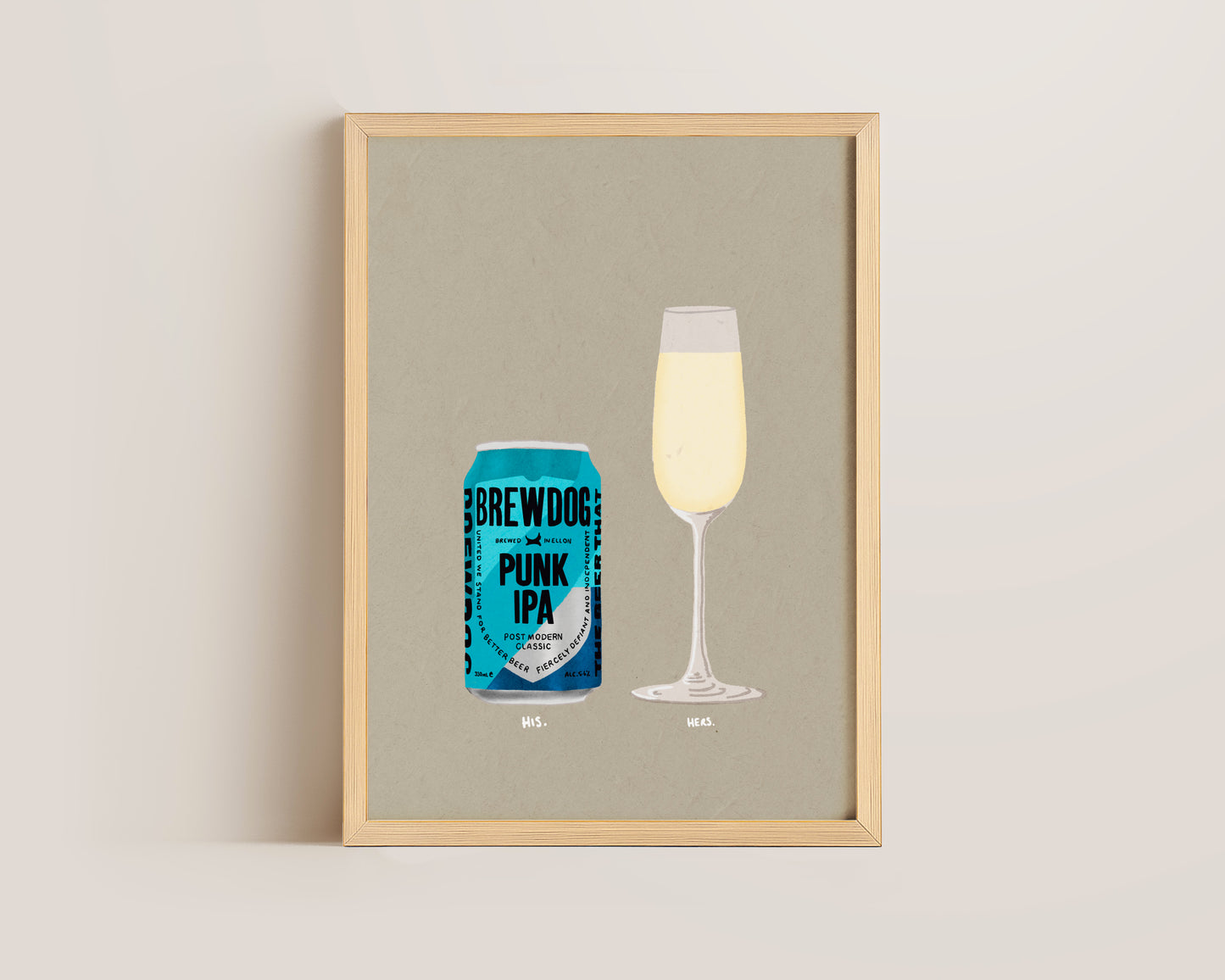 BrewDog & Prosecco Glass Print