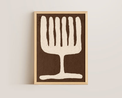 Abstract Brown Cup Oil Pastel