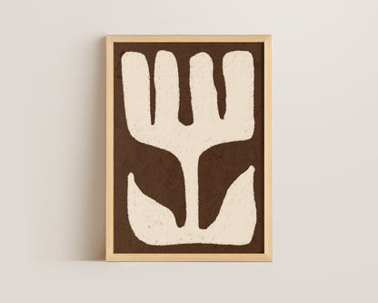 Flower On Brown Oil Pastel