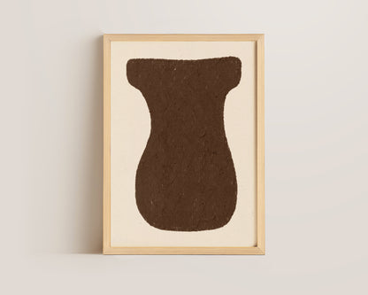 Abstract Brown Vase Oil Pastel