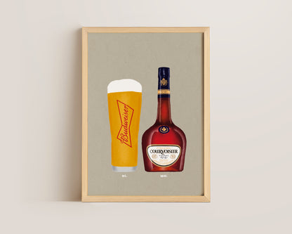 Budweiser Pint & Courvoisier Print