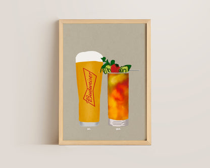 Budweiser Pint & Pimms Print