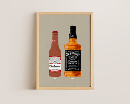 Budweiser & Jack Daniel's Print