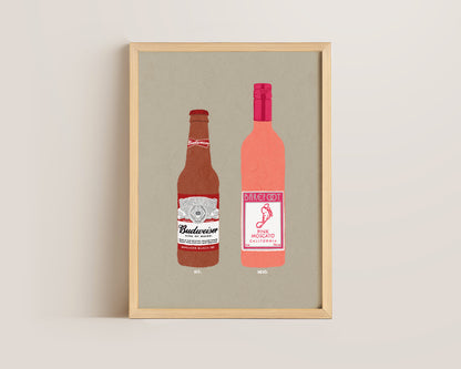 Budweiser & Pink Moscato Print