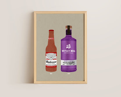 Budweiser & Rhubarb Ginger Gin Print