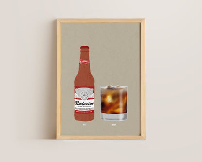 Budweiser & Havana Rum Coke Print